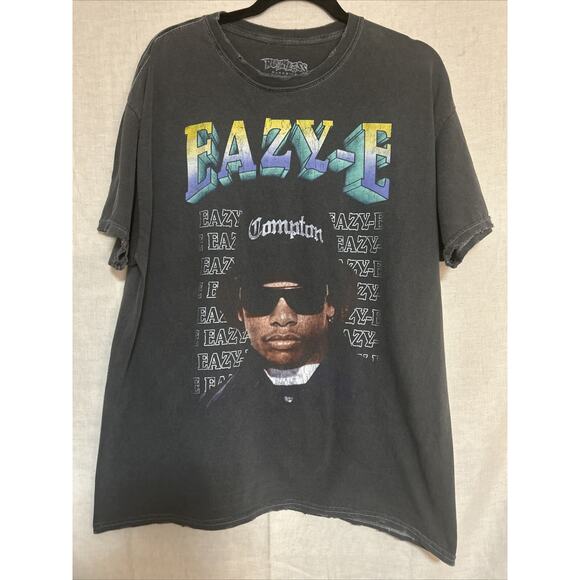 Eazy-E NWA Compton Men's Black Dye Wash Distressed Graphic T-Shirt XL - Picture 1 of 5